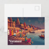 Carte Postale Festival Diwali, Varanasi Inde (Devant / Derrière)