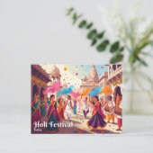 Carte Postale Festival Holi, Inde (Debout devant)