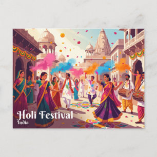 Carte Postale Festival Holi, Inde