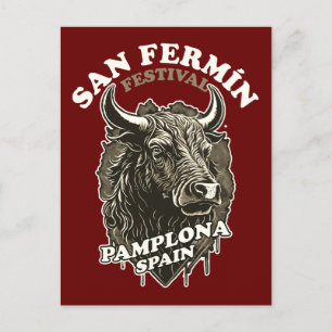 Carte Postale Festival San Fermin - La Course Des Bulls