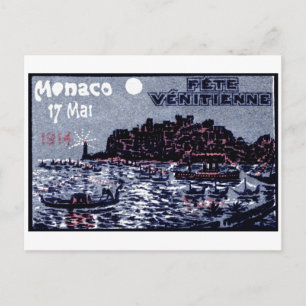 Carte Postale Festival vénitien de Monaco 1914