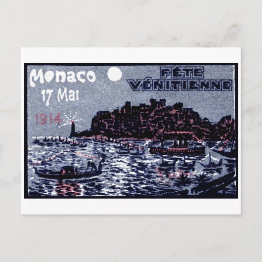 Carte Postale Festival vénitien de Monaco 1914 (Devant)