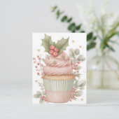 Carte Postale Festive and elegant Pastel Christmas Cupcake (Debout devant)