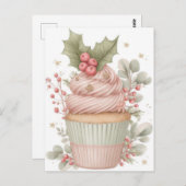 Carte Postale Festive and elegant Pastel Christmas Cupcake (Devant / Derrière)