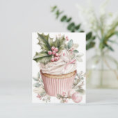 Carte Postale Festive and elegant Pastel Christmas Cupcake (Debout devant)