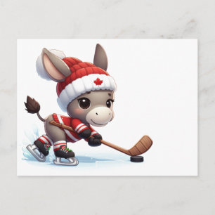 Carte Postale Festive Canada Joyau de hockey de Noël