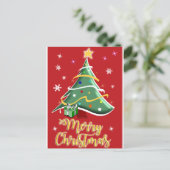 Carte Postale Festive Christmas Tree Holiday Greeting Card (Debout devant)