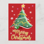 Carte Postale Festive Christmas Tree Holiday Greeting Card (Devant)