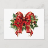 Carte Postale Festive de Noël rouge et or (Devant)