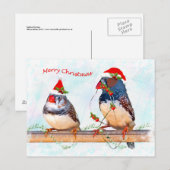 Carte postale Festive Finches (Devant / Derrière)