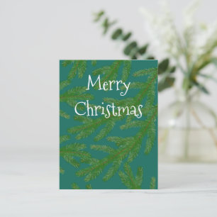 Carte Postale Festive Green Fir Tree Branches Noël