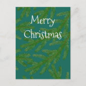Carte Postale Festive Green Fir Tree Branches Noël (Devant)