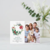 Carte Postale Festive Holly Wreath Joyeux Noël de Noël (Debout devant)