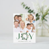 Carte Postale Festive Holly Wreath Noël Salutation vacances (Debout devant)