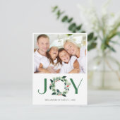 Carte Postale Festive Holly Wreath Noël Salutation vacances (Debout devant)