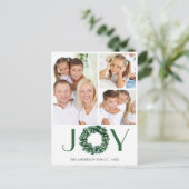 Carte Postale Festive Holly Wreath Noël Salutation vacances (Debout devant)