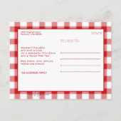 Carte Postale Festive Joy Peace Love Red Plaid Photo (Dos)