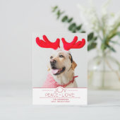 Carte Postale Festive Joy Peace Love Red Plaid Photo (Debout devant)