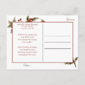 Carte Postale Festive Joyeux Noël | Holly | Photo (Dos)