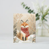 Carte Postale Festive mignon Fox Noël Salutation (Debout devant)