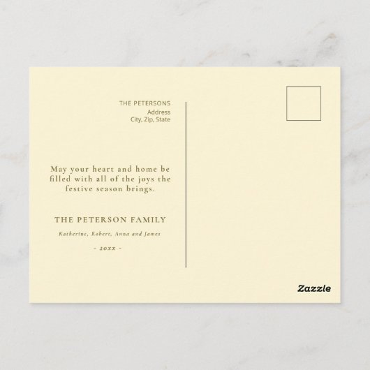 Carte Postale Festive Noël Berry Wreath Joy (Dos)