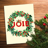 Carte Postale Festive Noël Berry Wreath Joy