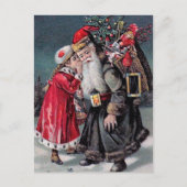 carte postale festive Noël Père Noël Holiday (Devant)