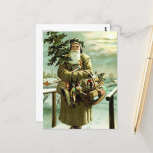 carte postale festive Noël Père Noël Holiday