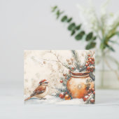 Carte Postale Festive Noël Salutation vintage Noël Scène (Debout devant)