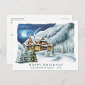 Carte Postale Festive Pays Maison de vacances Noël Salutation (Devant / Derrière)