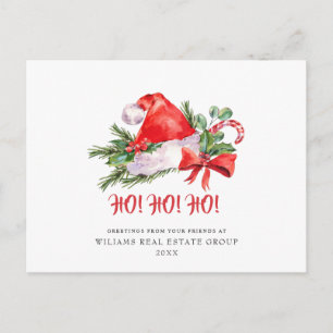 Carte Postale Festive Père Noël Casquette Noël Salutation vacanc