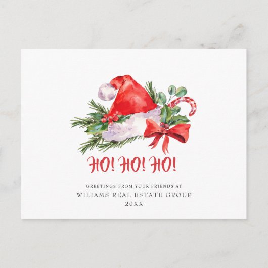 Carte Postale Festive Père Noël Casquette Noël Salutation vacanc (Devant)