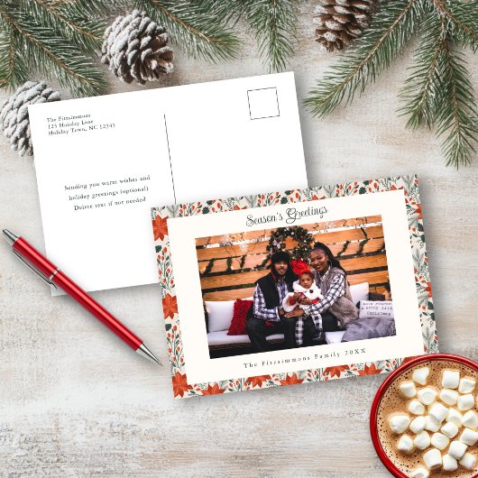 Carte postale Festive Red Poinsettia