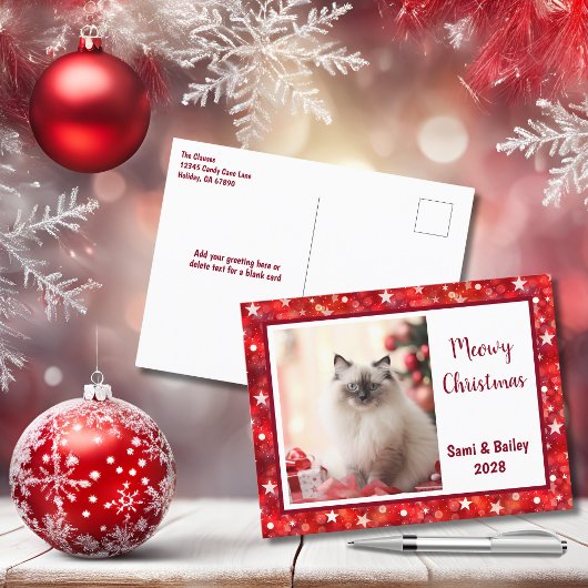 Carte postale Festive Rouge et Blanc