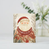 Carte Postale Festive Santa Clause voeux de Noël (Debout devant)