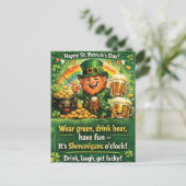Carte Postale Festive St. Patrick's Day Leprechaun Greeting (Debout devant)