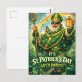 Carte Postale Festive St. Patrick's Day Party Illustration (Devant / Derrière)