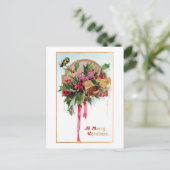 Carte Postale Festive Vintage Christmas Bells & Holly (Debout devant)