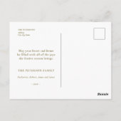 Carte Postale Festive Vintage Noël Salutation Chats Holly (Dos)