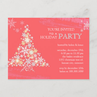 Carte Postale Festivité d'hiver Pink Fête Invitation