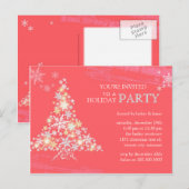 Carte Postale Festivité d'hiver Pink Fête Invitation (Devant / Derrière)