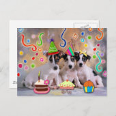 Carte Postale Fêtards, célébration de chiens (Devant / Derrière)