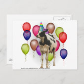 Carte Postale Fête à thème de la vache d'anniversaire (Devant / Derrière)