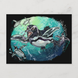 Carte Postale Fête africaine de la pêche au pingouin