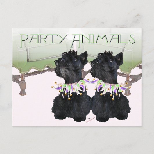Carte Postale Fête Animale des Terriers Écossais (Devant)