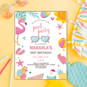Carte Postale Fête au bord de la piscine   Fête d'anniversaire m
