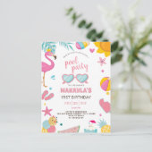 Carte Postale Fête au bord de la piscine | Fête d'anniversaire s (Debout devant)