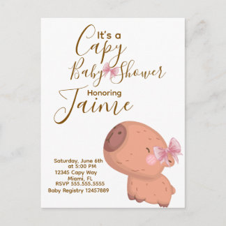 Carte Postale Fête Baby Shower Coquette Capy Arc
