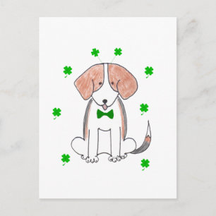 Carte Postale Fête beagle Saint-Patricks