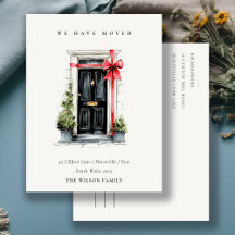 Fête Chic d'Hiver Porte Avant Nous avons Déménagé 